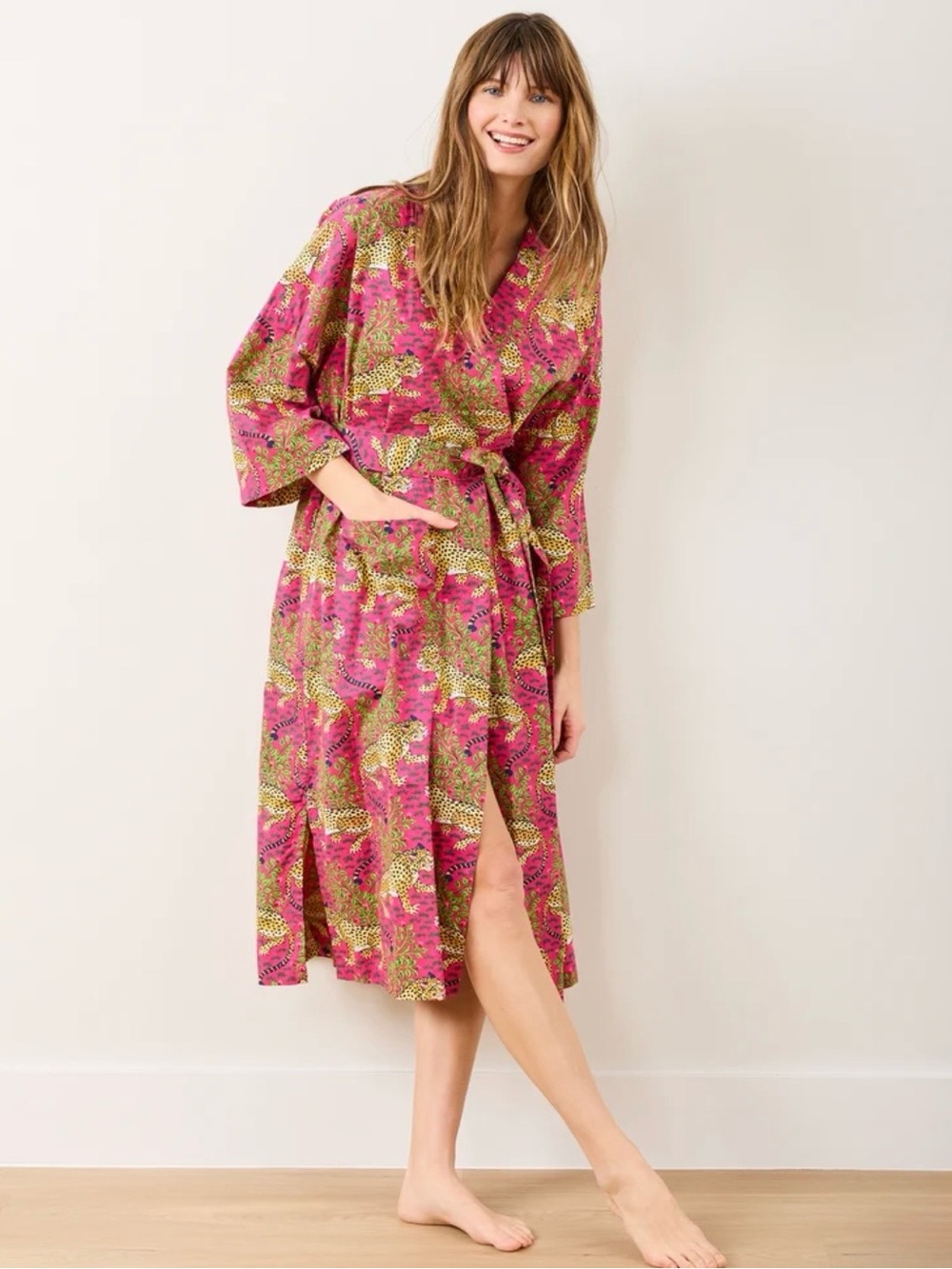 Printfresh Bagheera Robe Tigers Hot Pink